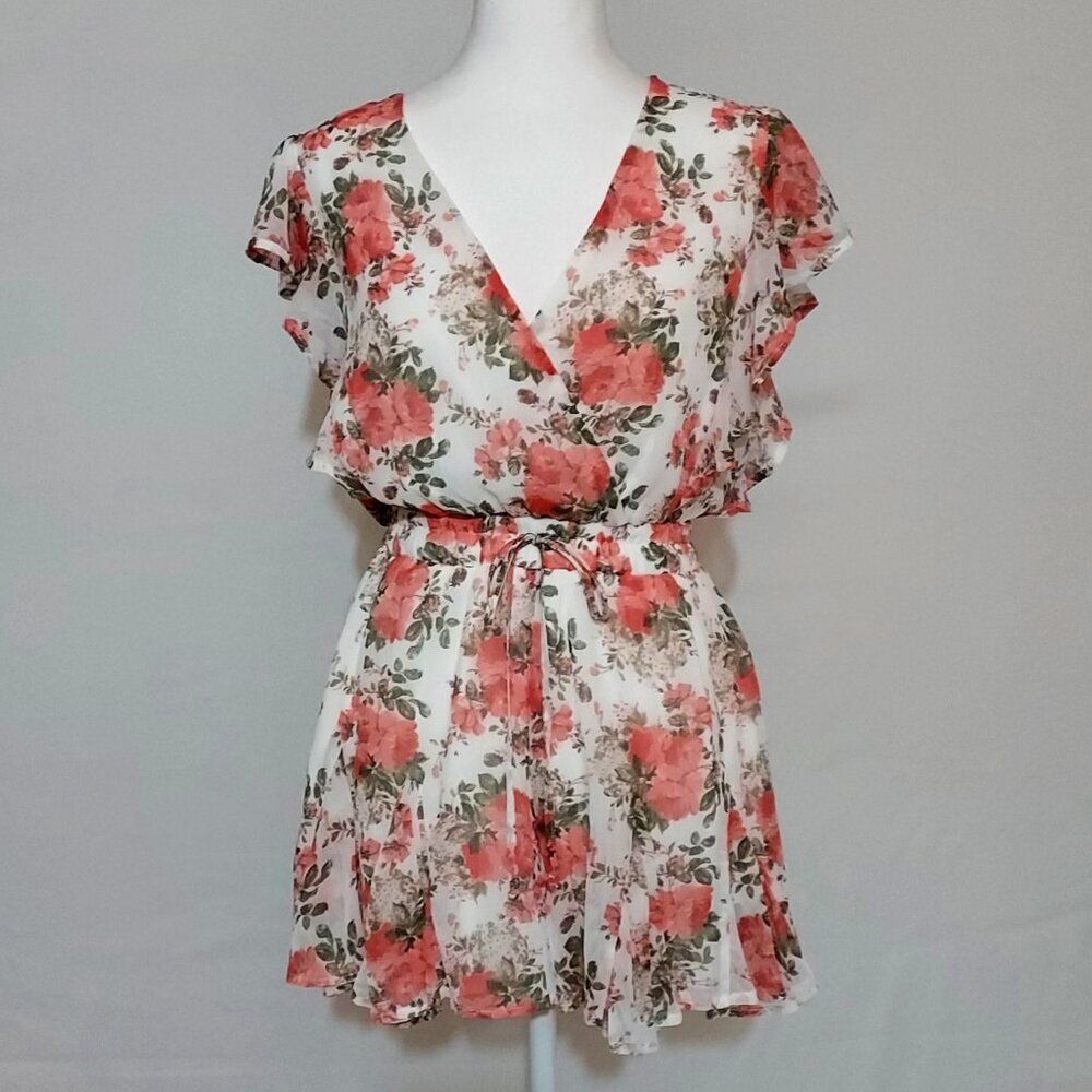 Trixxi Pink and White Floral Romper for Women – Size X-Small NWOT